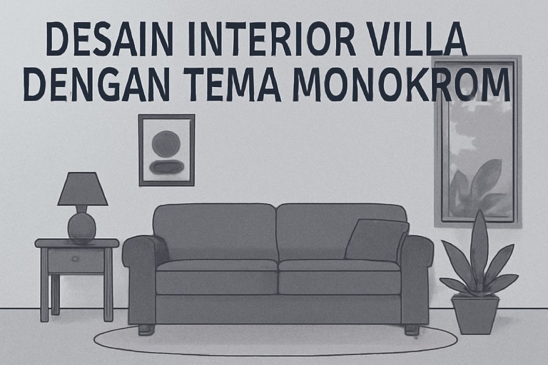 Desain Interior Villa dengan Tema Monokrom