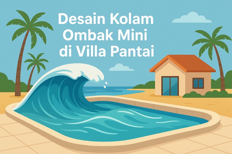 Desain Kolam Ombak Mini di Villa Pantai