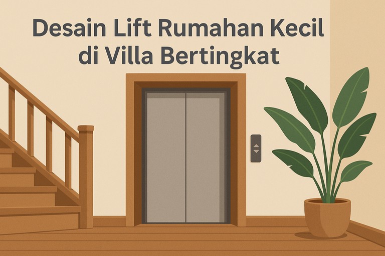 Desain Lift Rumahan Kecil di Villa Bertingkat