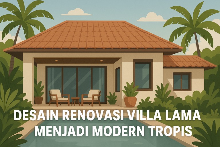 Desain Renovasi Villa Lama Menjadi Modern Tropis