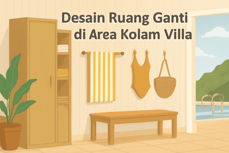 Desain Ruang Ganti di Area Kolam Villa