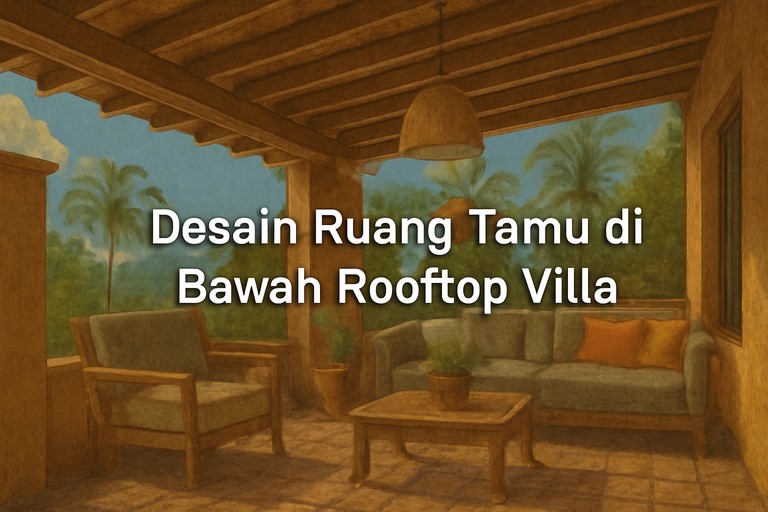 Desain Ruang Tamu di Bawah Rooftop Villa