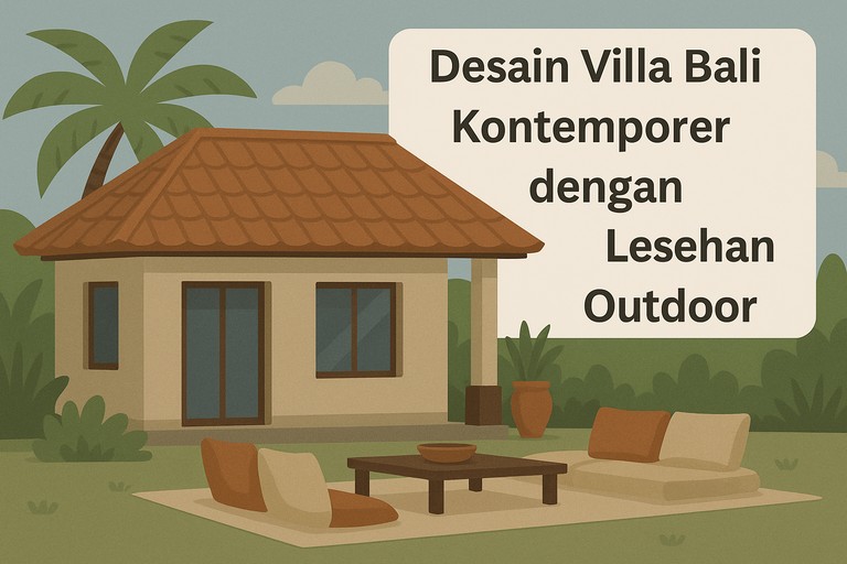 Desain Villa Bali Kontemporer dengan Lesehan Outdoor