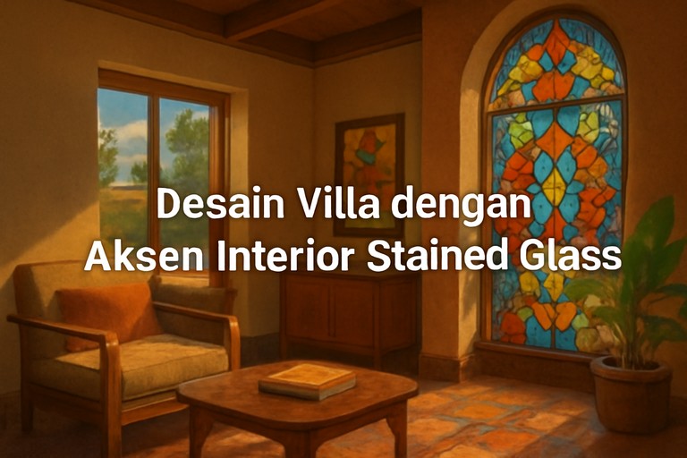 Desain Villa dengan Aksen Interior Stained Glass