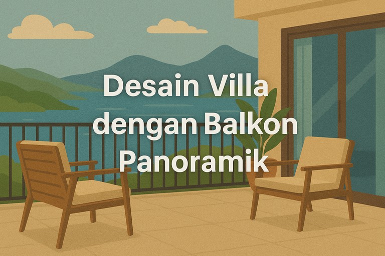 Desain Villa dengan Balkon Panoramik