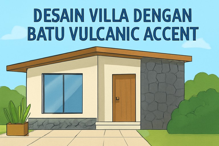 Desain Villa dengan Batu Vulcanic Accent