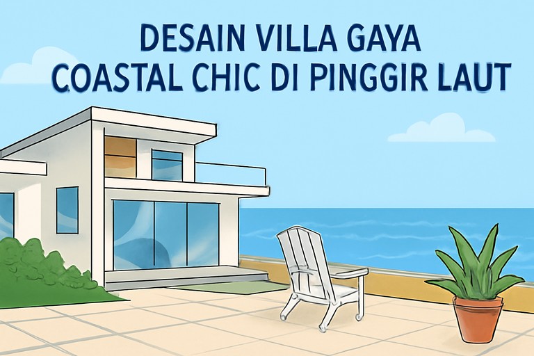 Desain Villa Gaya Coastal Chic di Pinggir Laut