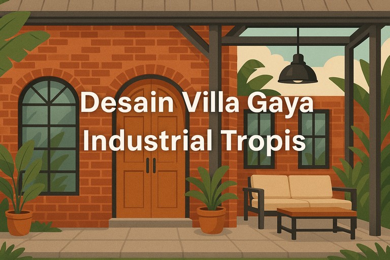 Desain Villa Gaya Industrial Tropis