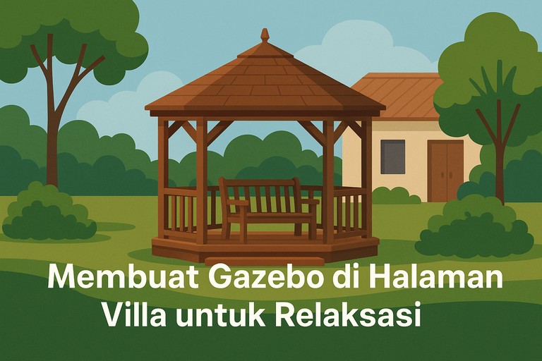 Membuat Gazebo di Halaman Villa untuk Relaksasi