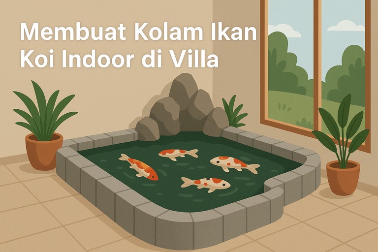 Membuat Kolam Ikan Koi Indoor di Villa