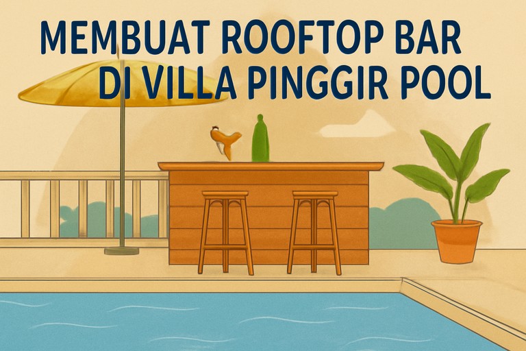 Membuat Rooftop Bar di Villa Pinggir Pool