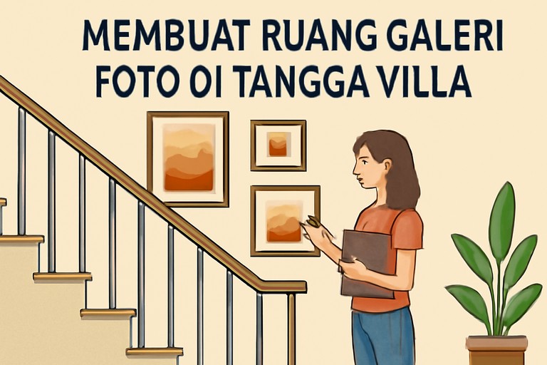 Membuat Ruang Galeri Foto di Tangga Villa