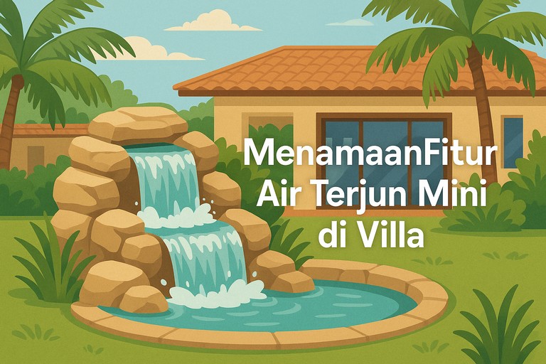 Menambahkan Fitur Air Terjun Mini di Villa