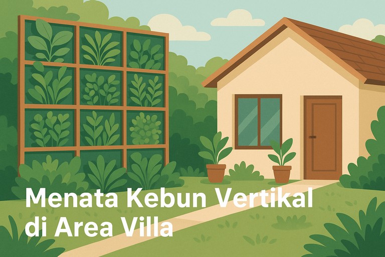 Menata Kebun Vertikal di Area Villa