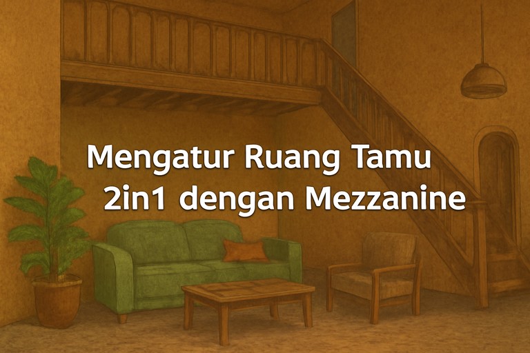 Mengatur Ruang Tamu 2in1 dengan Mezzanine