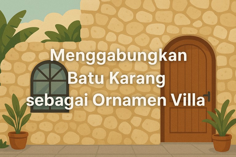 Menggabungkan Batu Karang sebagai Ornamen Villa