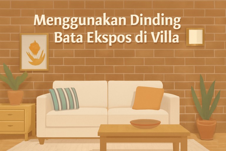 Menggunakan Dinding Bata Ekspos di Villa