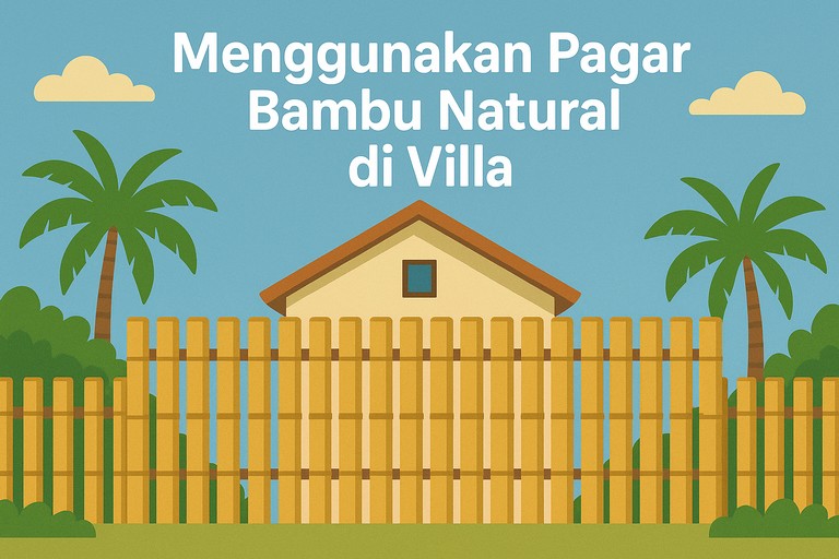 Menggunakan Pagar Bambu Natural di Villa