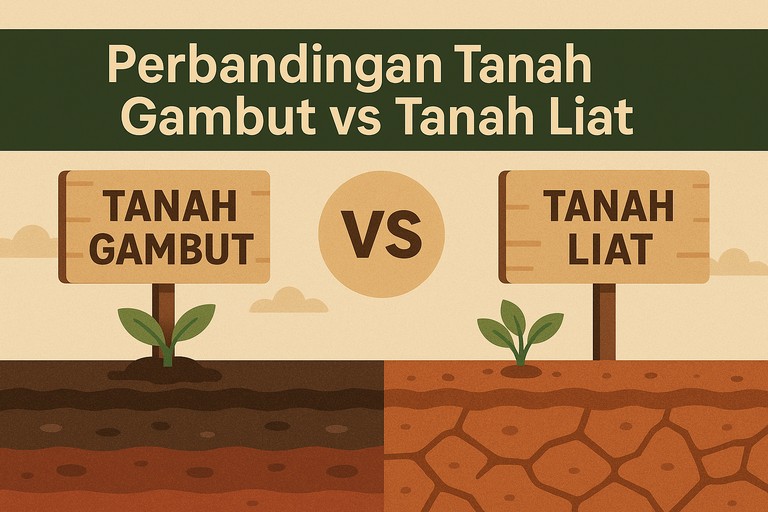 Perbandingan Tanah Gambut vs Tanah Liat