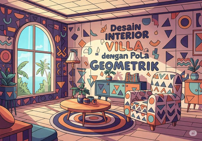Desain Interior Villa dengan Pola Geometrik