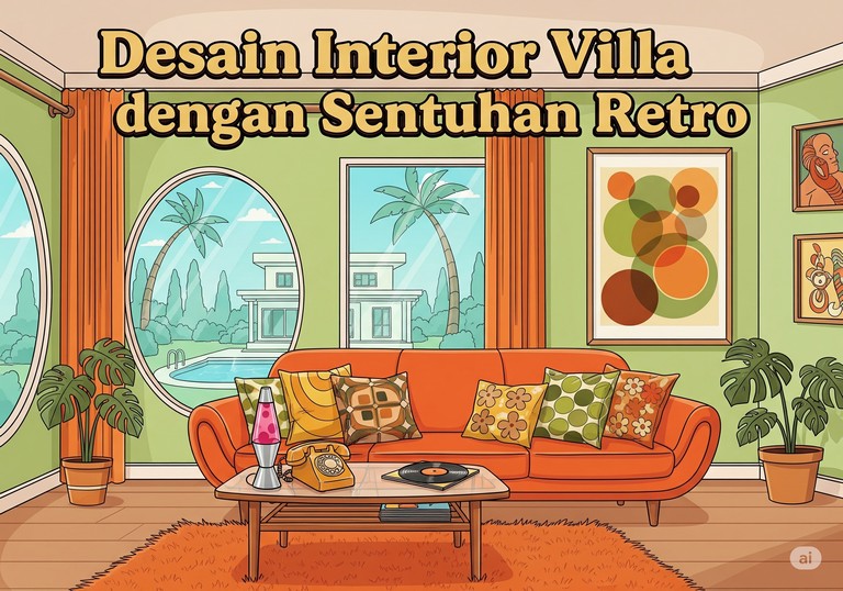 Desain Interior Villa dengan Sentuhan Retro