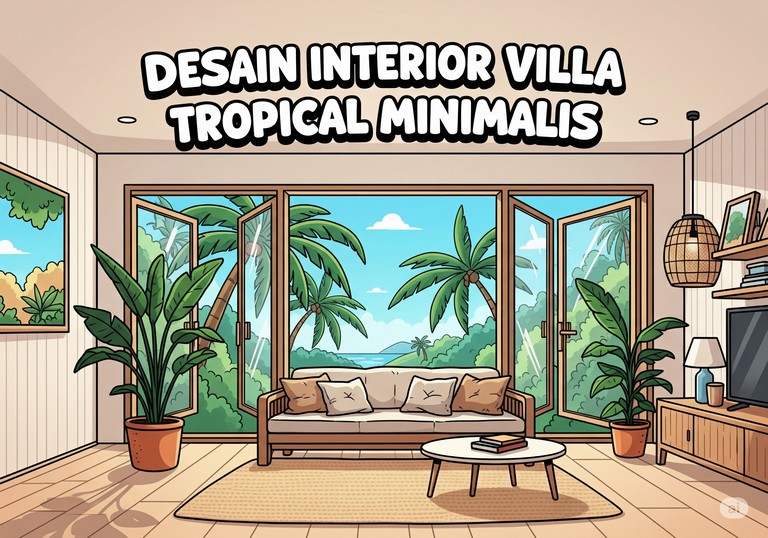 Desain Interior Villa Tropical Minimalis