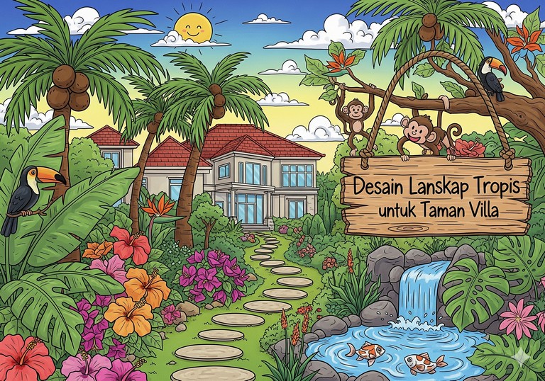 Desain Lanskap Tropis untuk Taman Villa