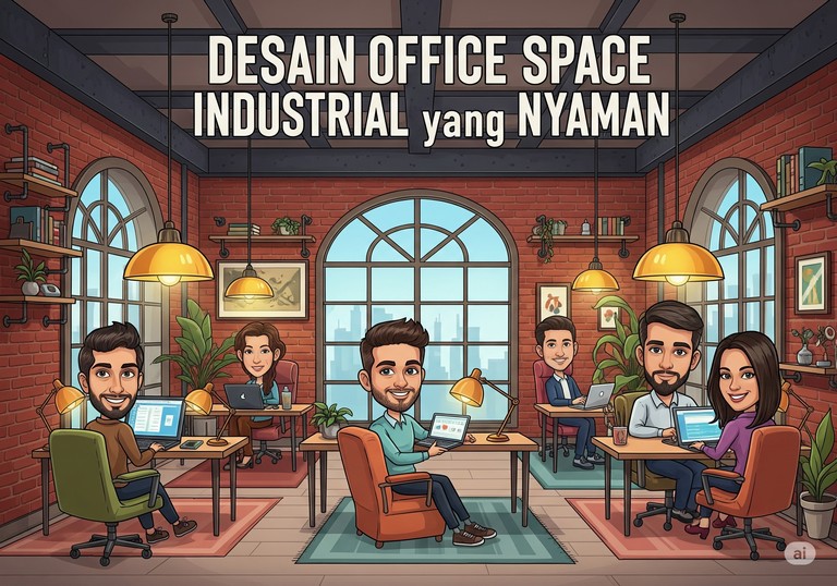 Desain Office Space Industrial yang Nyaman