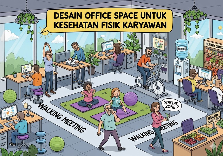 Desain Office Space untuk Kesehatan Fisik Karyawan
