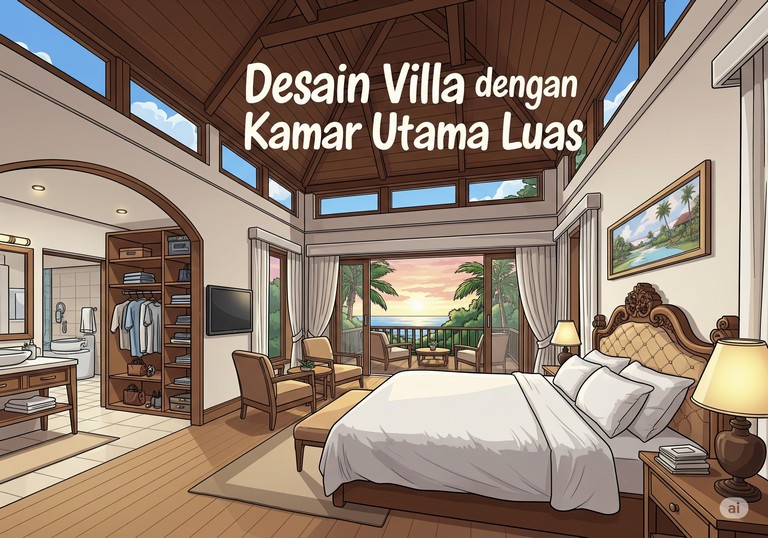 Desain Villa dengan Kamar Utama Luas
