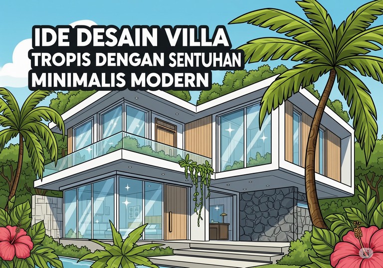 Ide Desain Villa Tropis dengan Sentuhan Minimalis Modern