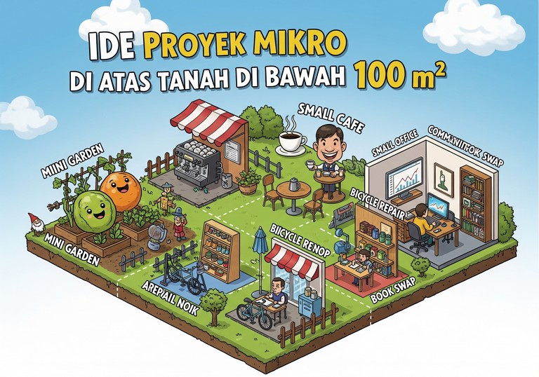 Ide Proyek Mikro di Atas Tanah di Bawah 100 m²