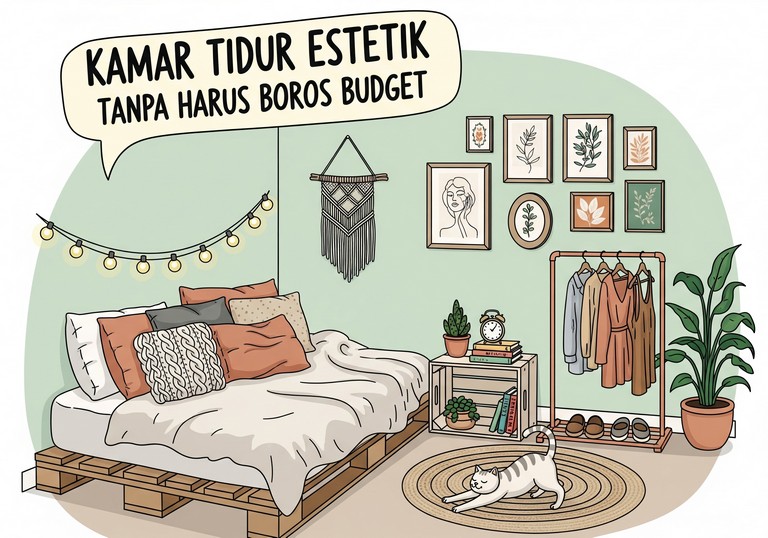 Kamar Tidur Estetik Tanpa Harus Boros Budget