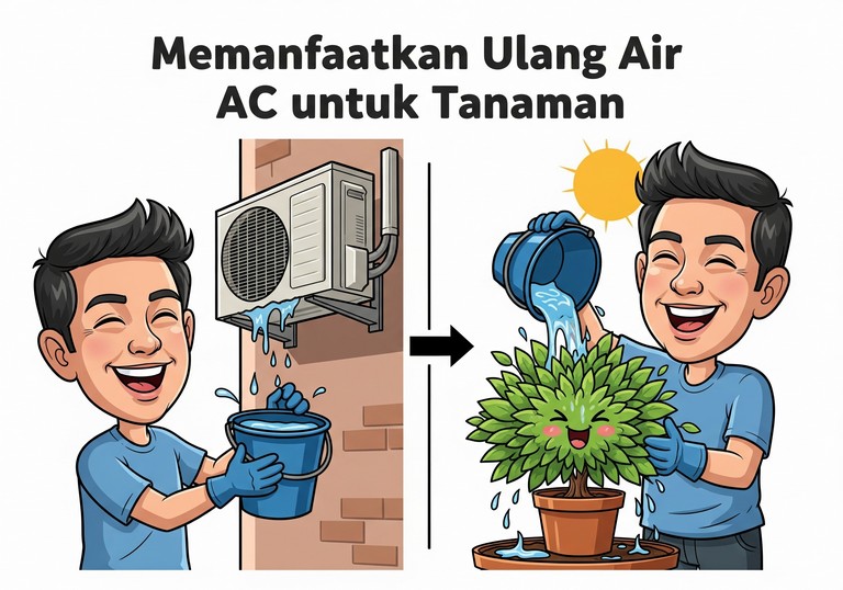 Memanfaatkan Ulang Air AC untuk Tanaman