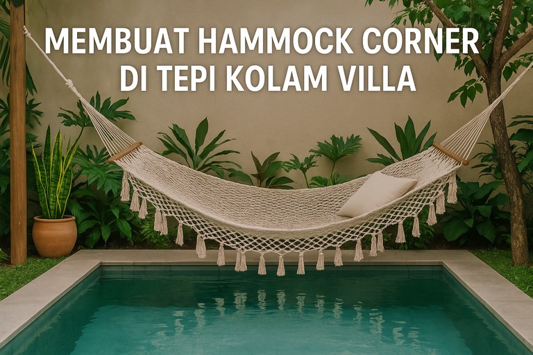 Membuat Hammock Corner di Tepi Kolam Villa