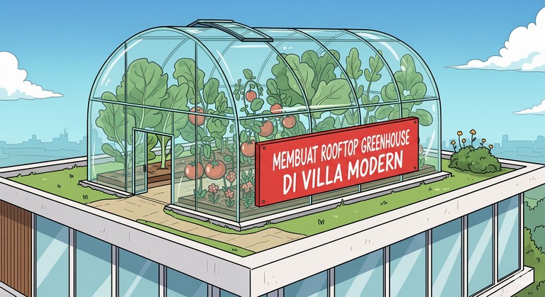 Membuat Rooftop Greenhouse di Villa Modern