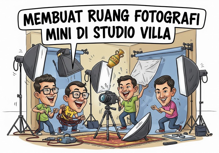 Membuat Ruang Fotografi Mini di Studio Villa