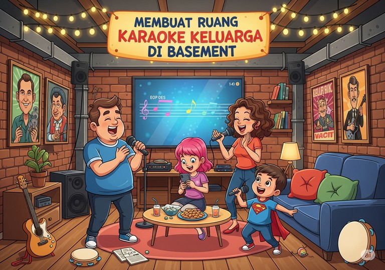 Membuat Ruang Karaoke Keluarga di Basement