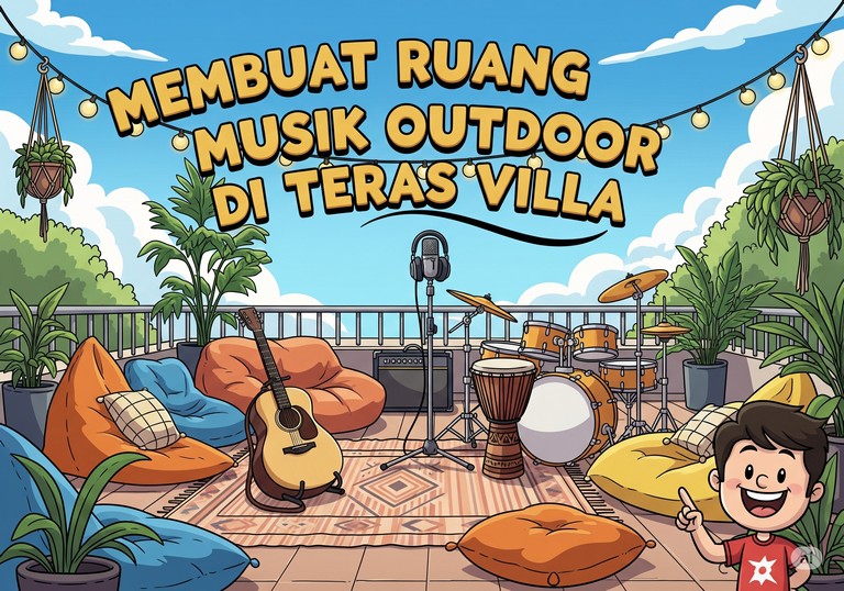Membuat Ruang Musik Outdoor di Teras Villa
