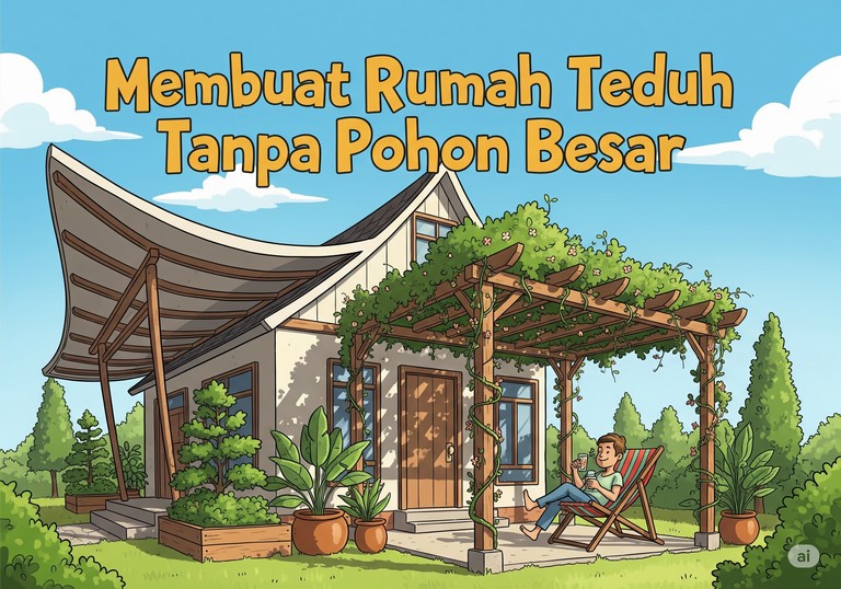 Membuat Rumah Teduh Tanpa Pohon Besar