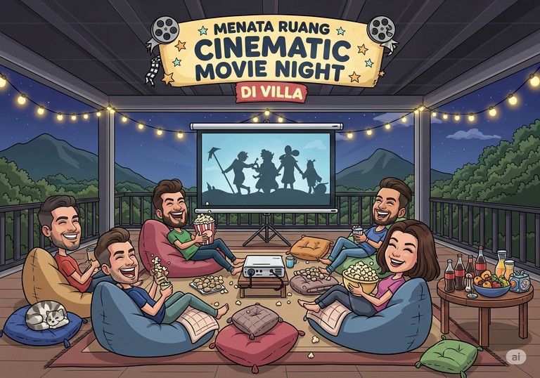 Menata Ruang Cinematic Movie Night di Villa