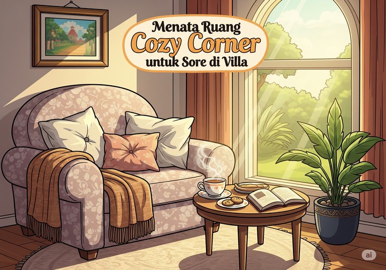 Menata Ruang Cozy Corner untuk Sore di Villa