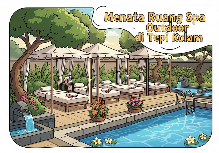 Menata Ruang Spa Outdoor di Tepi Kolam