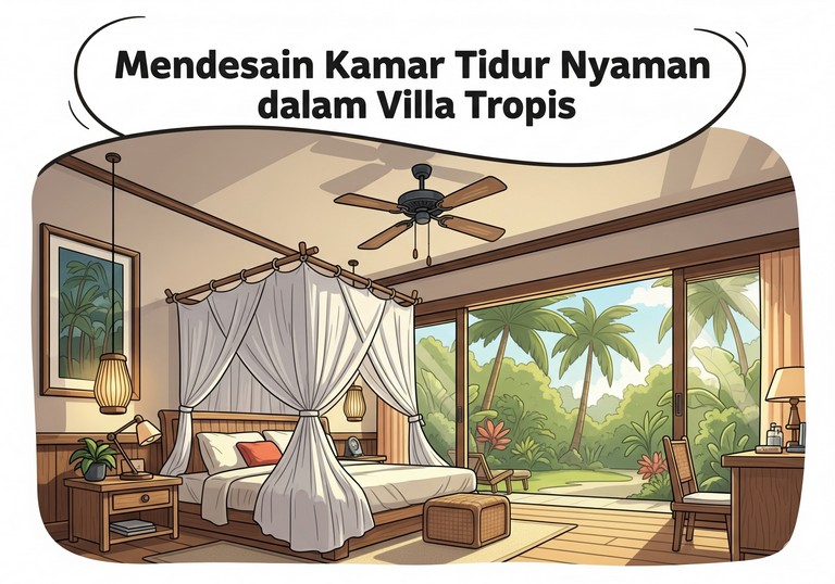Mendesain Kamar Tidur Nyaman dalam Villa Tropis