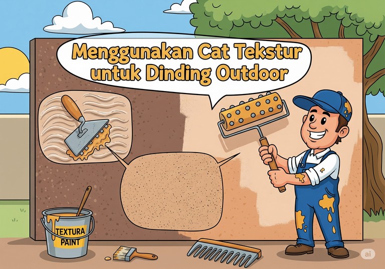 Menggunakan Cat Tekstur untuk Dinding Outdoor