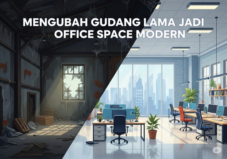 Mengubah Gudang Lama Jadi Office Space Modern