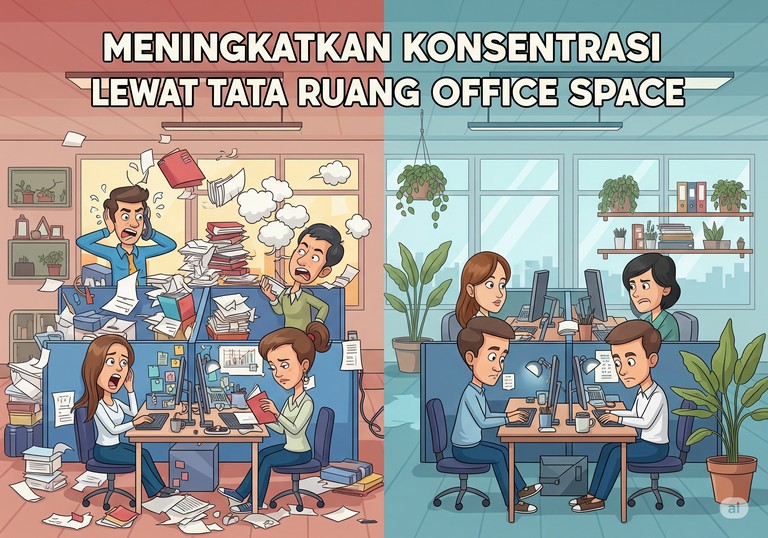 Meningkatkan Konsentrasi lewat Tata Ruang Office Space