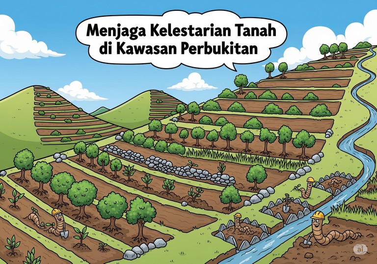 Menjaga Kelestarian Tanah di Kawasan Perbukitan