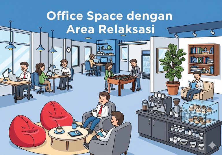 Office Space dengan Area Relaksasi