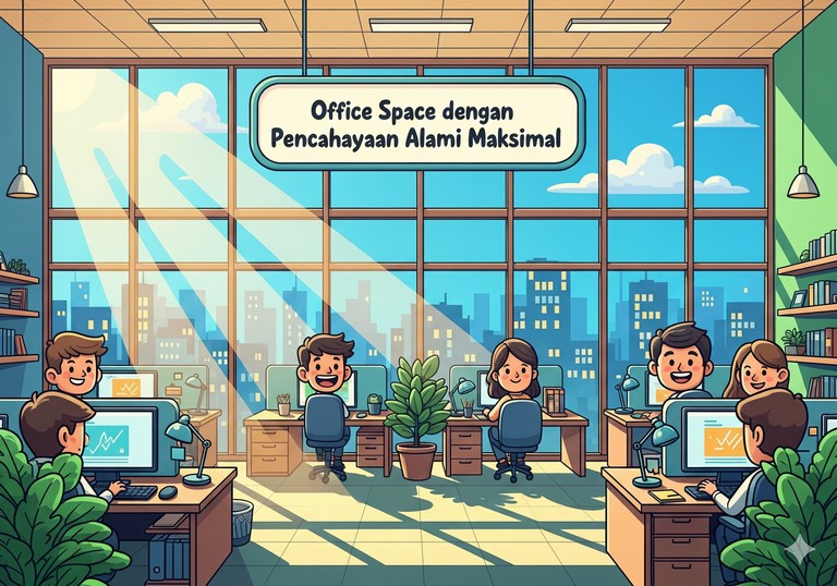 Office Space dengan Pencahayaan Alami Maksimal